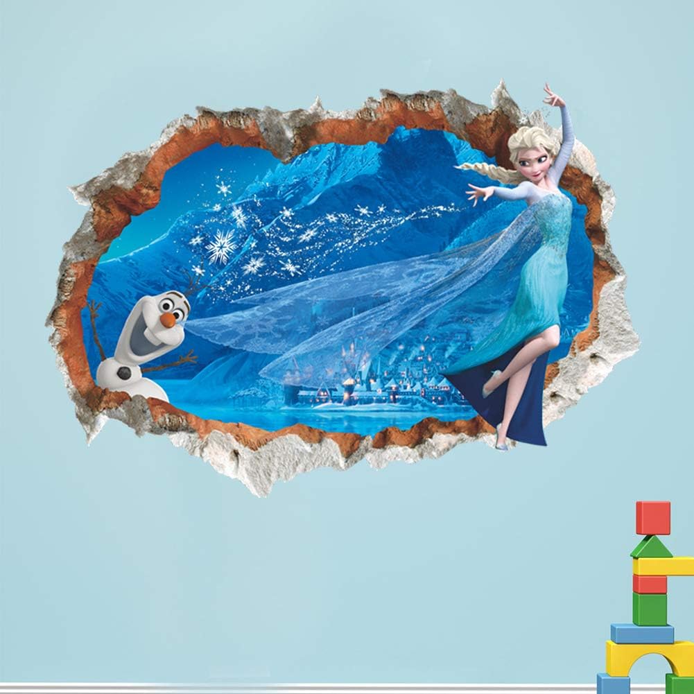Frozen Cartoon Character Wall Sticker Diy Wall Paper Children's bedroom Living Office Decoration Can Remove The Wall Poster Home Decor size 20x25 zy14173