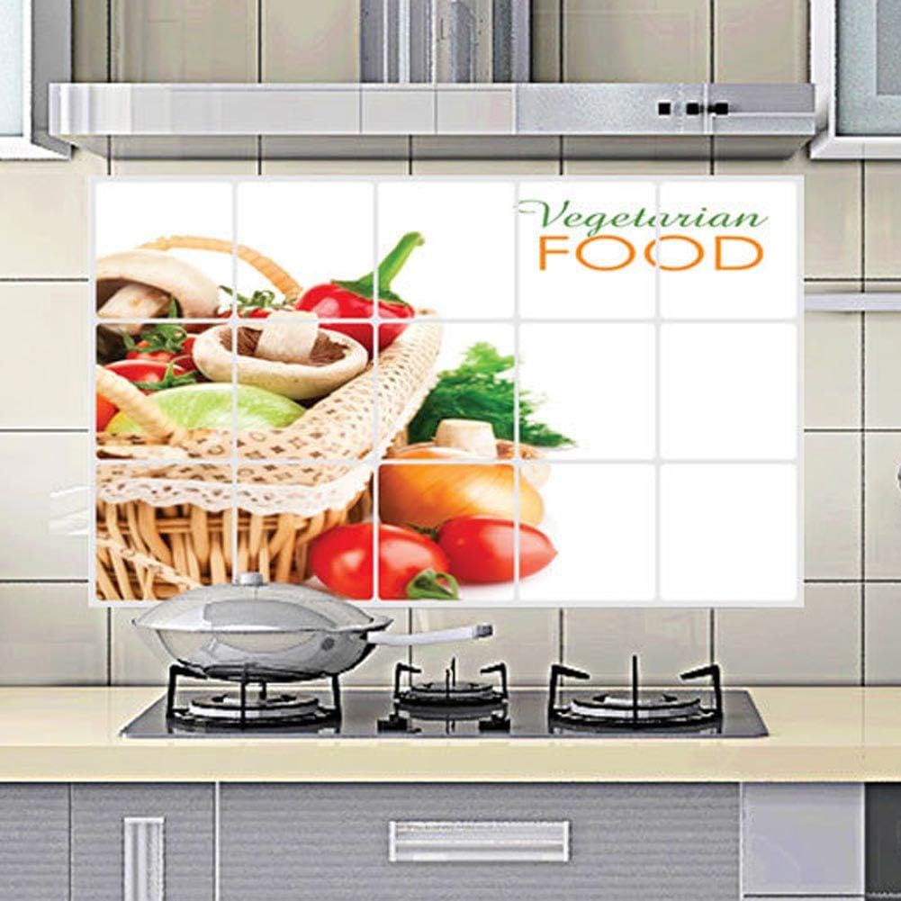 Kitchen Oil Proof Wall Sticker Heat Resistant Waterproof Self Adhesive Backsplash Cover for Kitchen Wall Protection