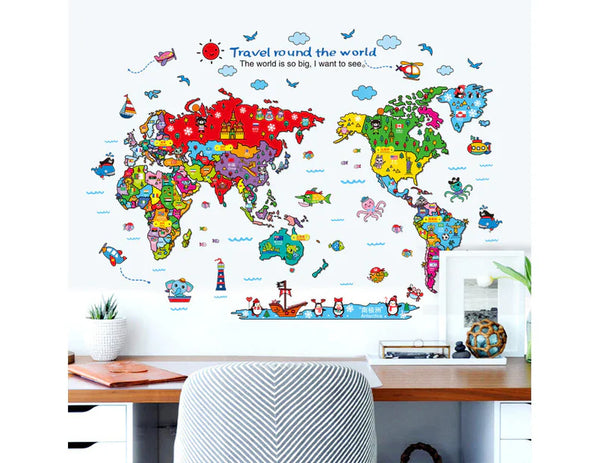 Cartoon Map Wall Sticker XH9261