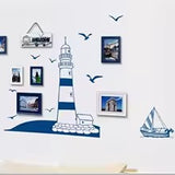 Wallpaper Removable Lighthouse Wall Stickers Art Design DIY Wall Decoration 3D Vinyl Sticker Decal for Home Living Room Bedroom Bathroom Kitchen Decor Mural Quotes Fashion Wall Amaone size 20x40cm Ay008