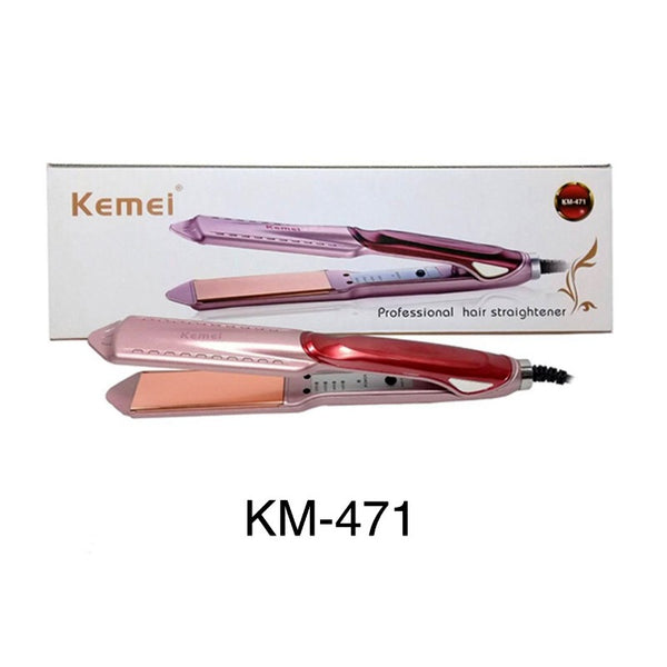 Original KEMEI KM-471 Adjustable Temperature 160-220°C Professional Electric Hair Straightener / Flat iron Thermal Balance Technology / Rapid Warming Hair Styling Tool Beauty Set Rod For Women / Genuine KEMEI KM 471