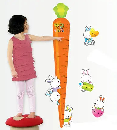 Height Measurement Carrot Rabbits Wall Sticker ay7079