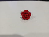Ring Quality red Zircon Red princess cut crystal Rose flower Ring fgfrrdf1s-1