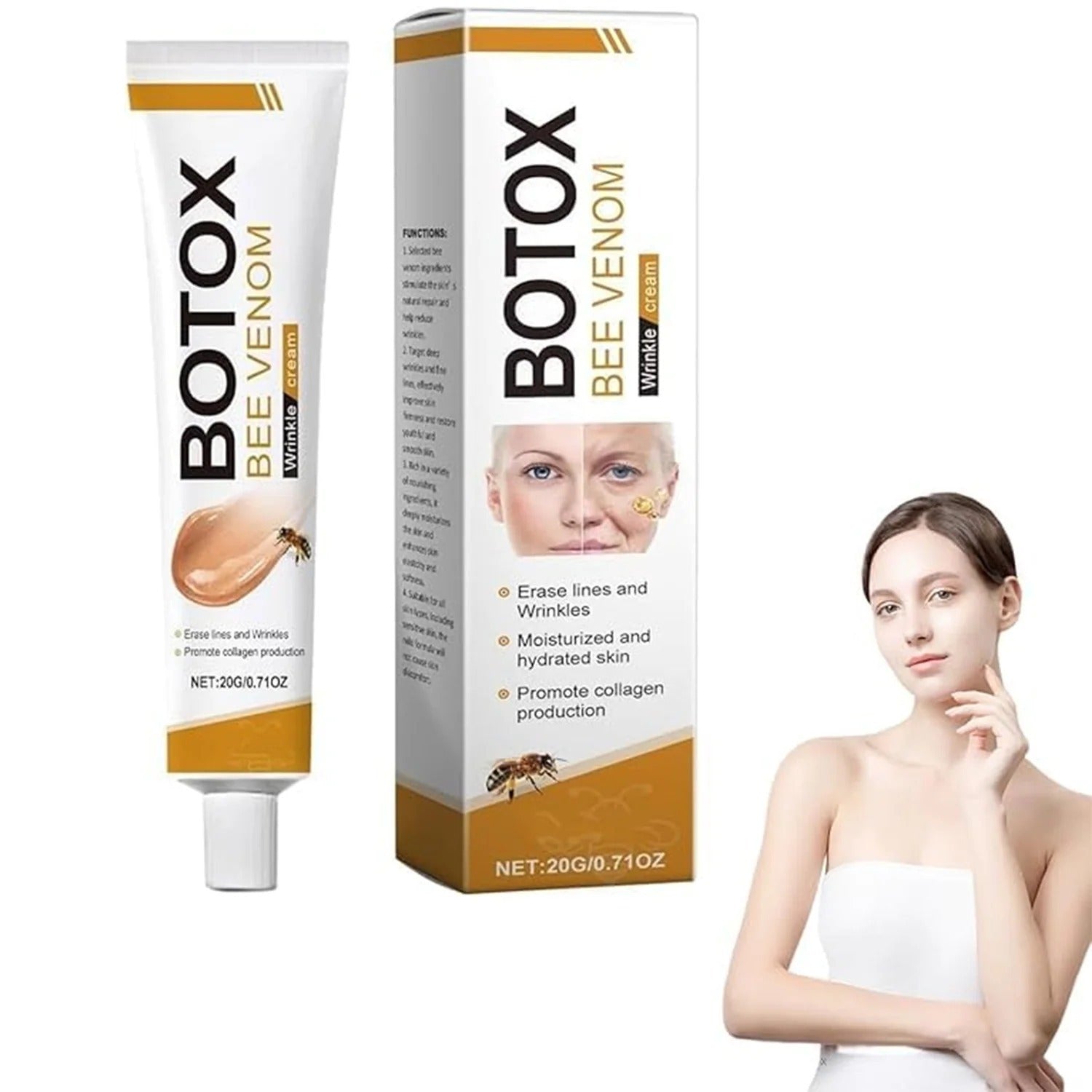 Botox Bee Venom Wrinkle Cream | Anti?Aging Moisturizer | Collagen Boost | Reduce Wrinkles & Fine Lines 20gm