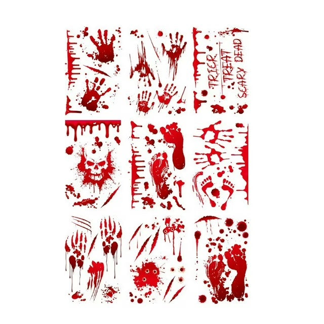 Bloody Hand Bloody Scary Halloween Wall Stickers Halloween Bloody Stickers size 60x90 Skjd2307