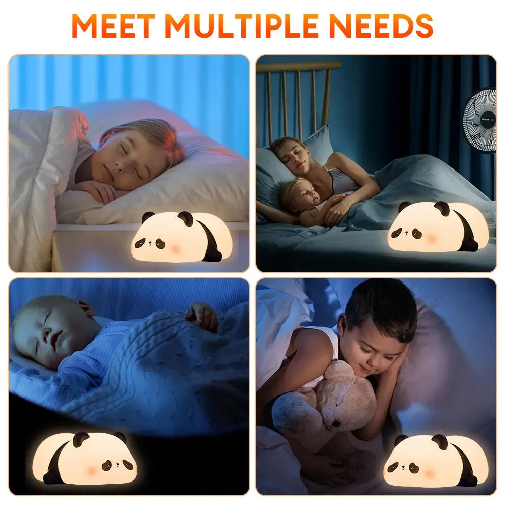 Cute Panda Night Light | Silicone Soft Lamp | Portable & Child?Safe Bedside Light Short Description