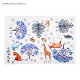 JM7353 Snowflake Forest Animals Children's Room Decorative Painting Wall Sticker - Blue Gray