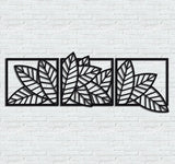 3D wooden 3 Piece Long Leaf Panels | Wall Hanging wooden Art | Wall art I Wall art for room decoration