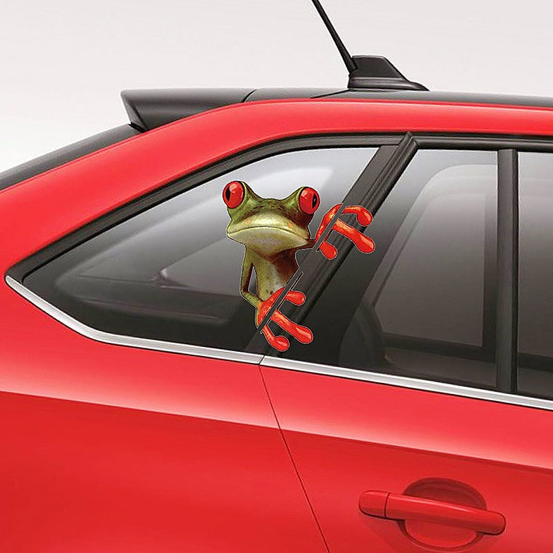 3D Car Stickers Funny Frog Truck Window Decal Vivid Car Decor Sticker size 15x15cm Nc1064