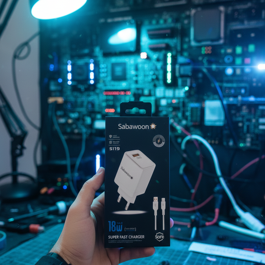 Sabawoon S119 Fast Charging Charger ?? | 18W Original | With Micro Cable