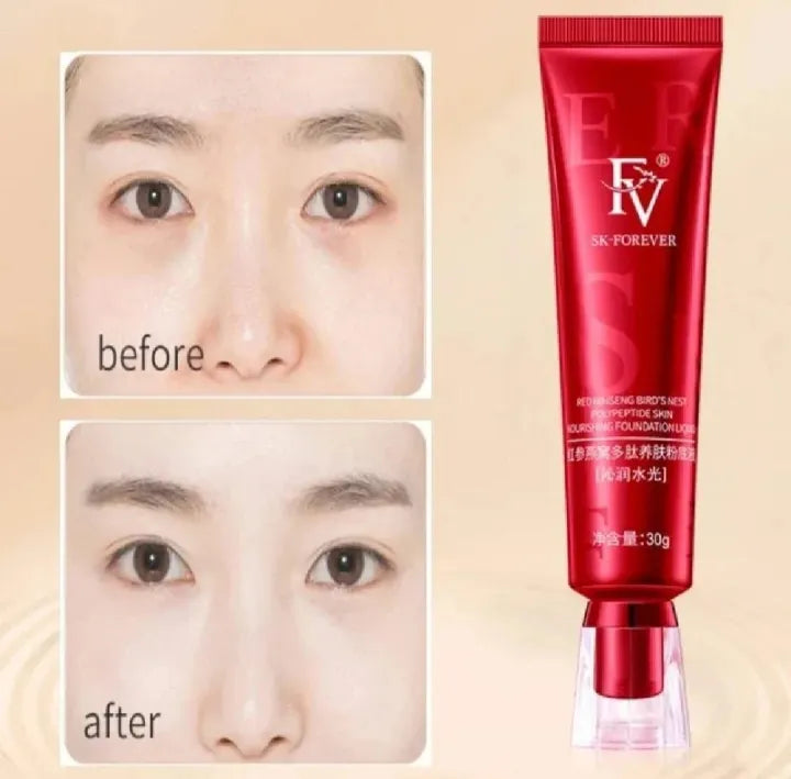 SK Forever Red Diamond Foundation 30g | Natural White Liquid Foundation for Women | Lightweight Full Coverage Face Makeup | Long Lasting Oil Control Base | Pore Blur Blemish Concealer Foundation Cream | Smooth Natural Finish