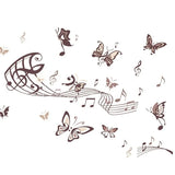 Musical Butterfly Wall Sticker Black Music Notes Wall Paper PV Home Wall Art Decor Self