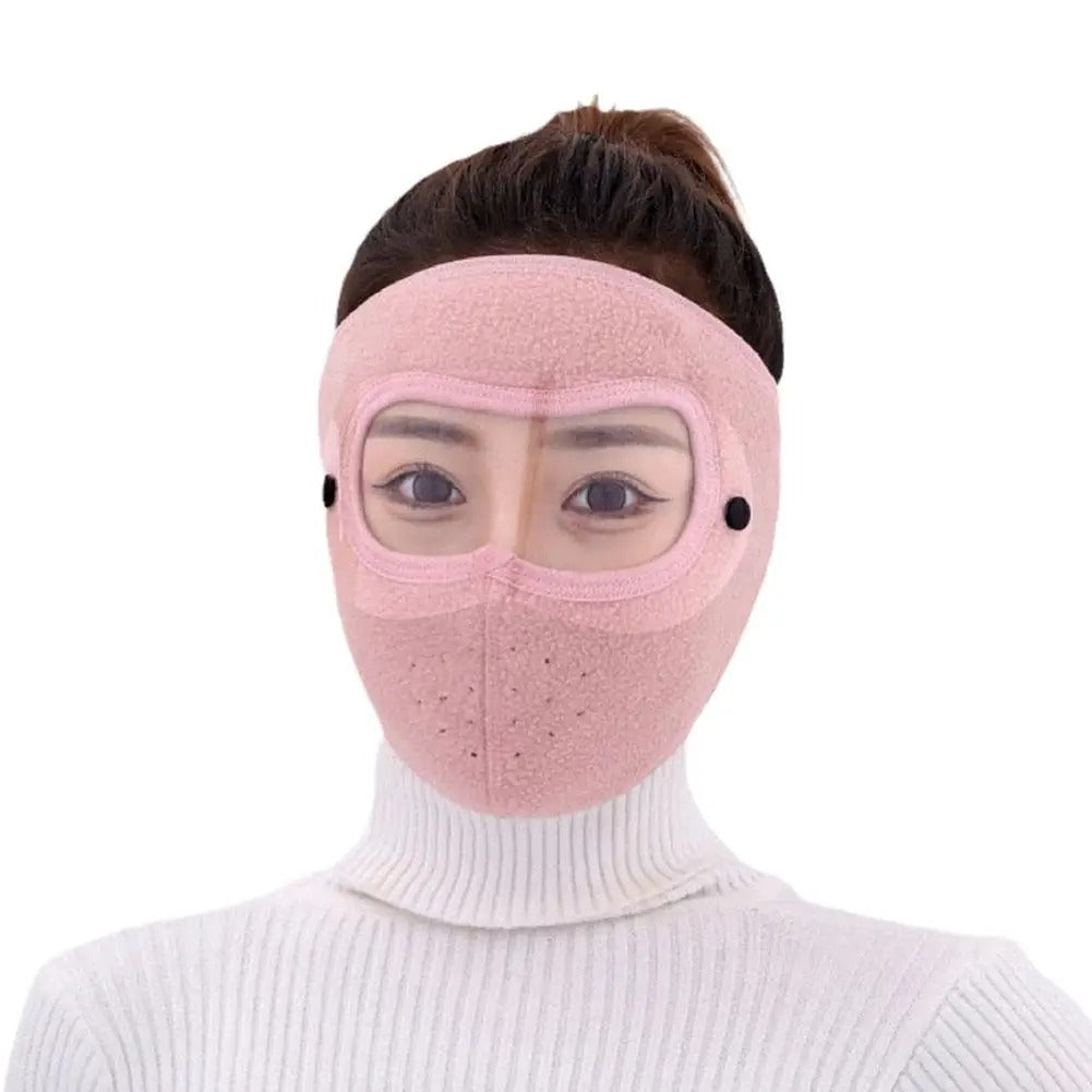 Full Face Shield | Dustproof Anti?Fog | Winter Warm Fleece Mask | Windproof Riding HD Shield – 1Pc Random Colour