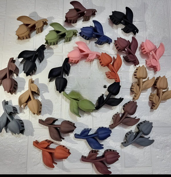 3 Pcs Hair Claw Perfect For All Hair Types Durable Abs Plastic Hair Catcher Set For Women And Girls (Random Color)