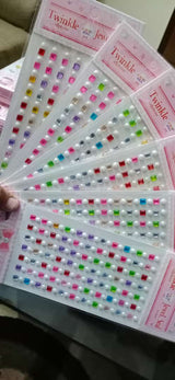 3D Face Pearl Jewels Eyeshadow Stickers  Face Body Eyebrow Diamond Nail Sticker Diamond Decoration And Hair Beats Multi Colour