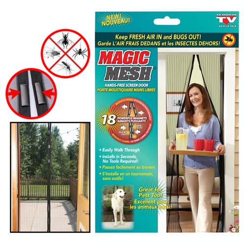 Magic Mesh Door Screen Easy Installation Hands Free Entry Keeps Insects Out Durable Design Convenient Daily Use