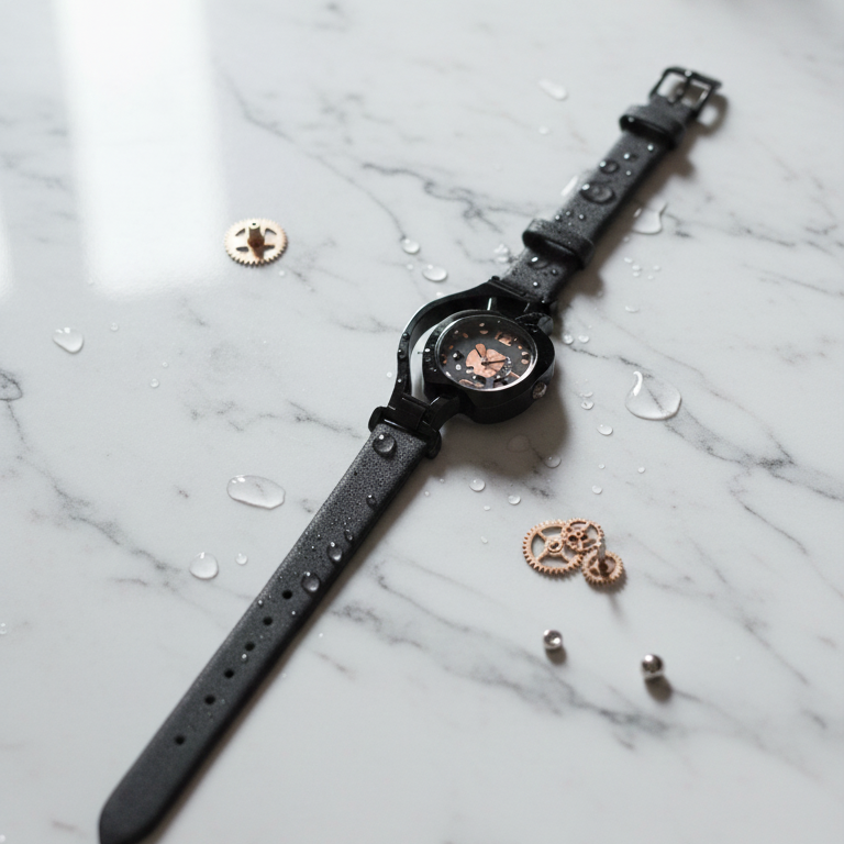 Apple-Silhouette Analog Watch (Midnight Black)