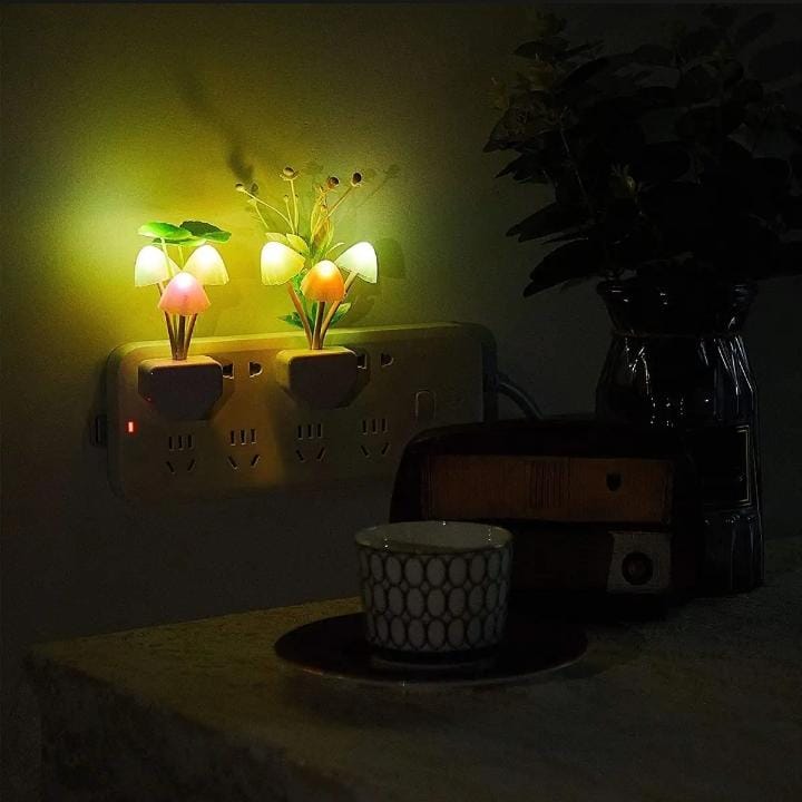 Mushroom Night Light Dusk To Dawn Sensor LED Night Lights Flower Lamp Bedroom Babyroom Lamps For Kids Gifts