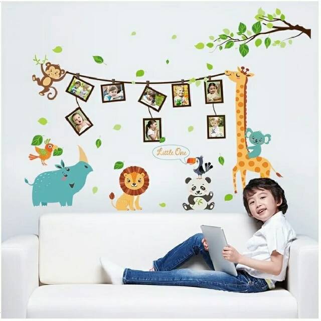 Cartoon Animal Style Photo Frame Children Bedroom Decorative Wall Stickers SK9206 Size:60x90cm