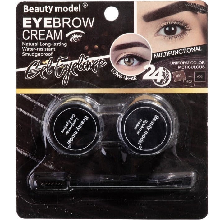 Beauty model Set 2 in 1 eyeliner and eyebrow shadow, waterproof, tone 02