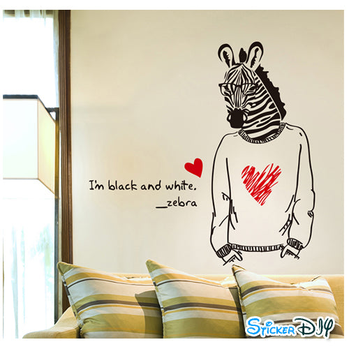 Zebra Wall Decal for Teen Bedrooms - Sheet size 60x90  dlx1134