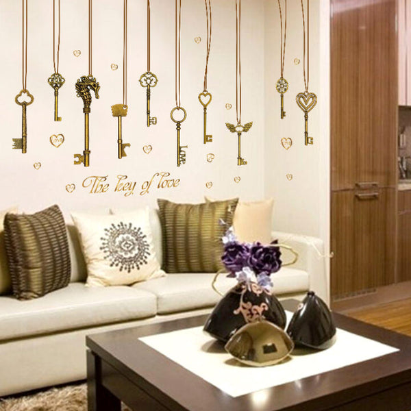 The Keys Of Love Wall Sticker SK-9115 Hanging Wall Paper PVC Removeable Wall Decor Wall Stickers
