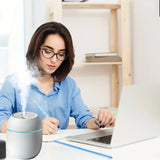 Humidifier with Warm LED Outline USB Portable Air Humidifier Essential Oil Diffuser Modes Auto Off With LED Light For Home Car Mist Maker Face Steamer Car Air Fresheners