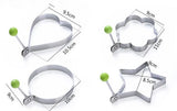 Pack of 4 Egg Shaper Kitchen Tools Star, Heart, Round, Flower Shaped Stainless Steel -  (random color )