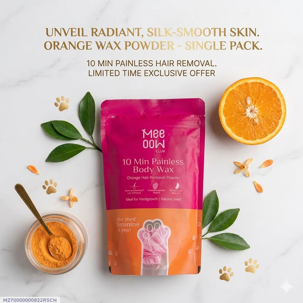 Meow Club 10 Min Painless Body Wax Orange Hair Removal Powder for Women