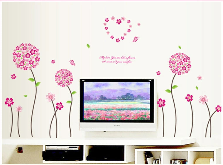 Delight Art Beautiful Flower with Leaf Wall Sticker size 50x70 ay7055a