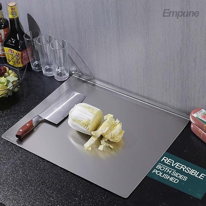 Stainless Steel Cutting Board  Durable, hygienic and easy to clean perfect for all your chopping needs (large size: 40x48cm)