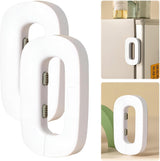 Child Safety Refrigerator Lock – Self-Adhesive Fridge &amp; Freezer Door Lock with Double Safety Button – Easy One-Hand Use