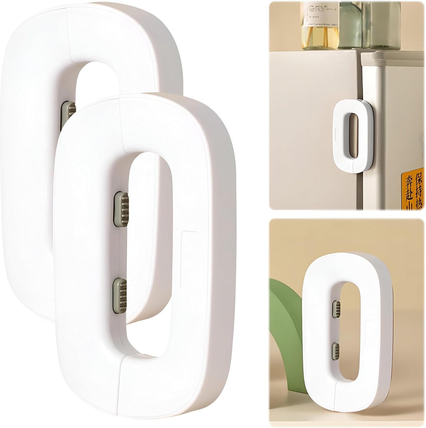 Refrigerator Door Lock for Child Safety | Easy Adhesive Freezer Lock | Double Button Design | Random Color