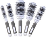 PERFEHAIR Round Thermal Ceramic Brush Set for Blow Drying Curling, Large Heated Nano Ionic Round Barrel Hair Brush-5 Different Sizes
