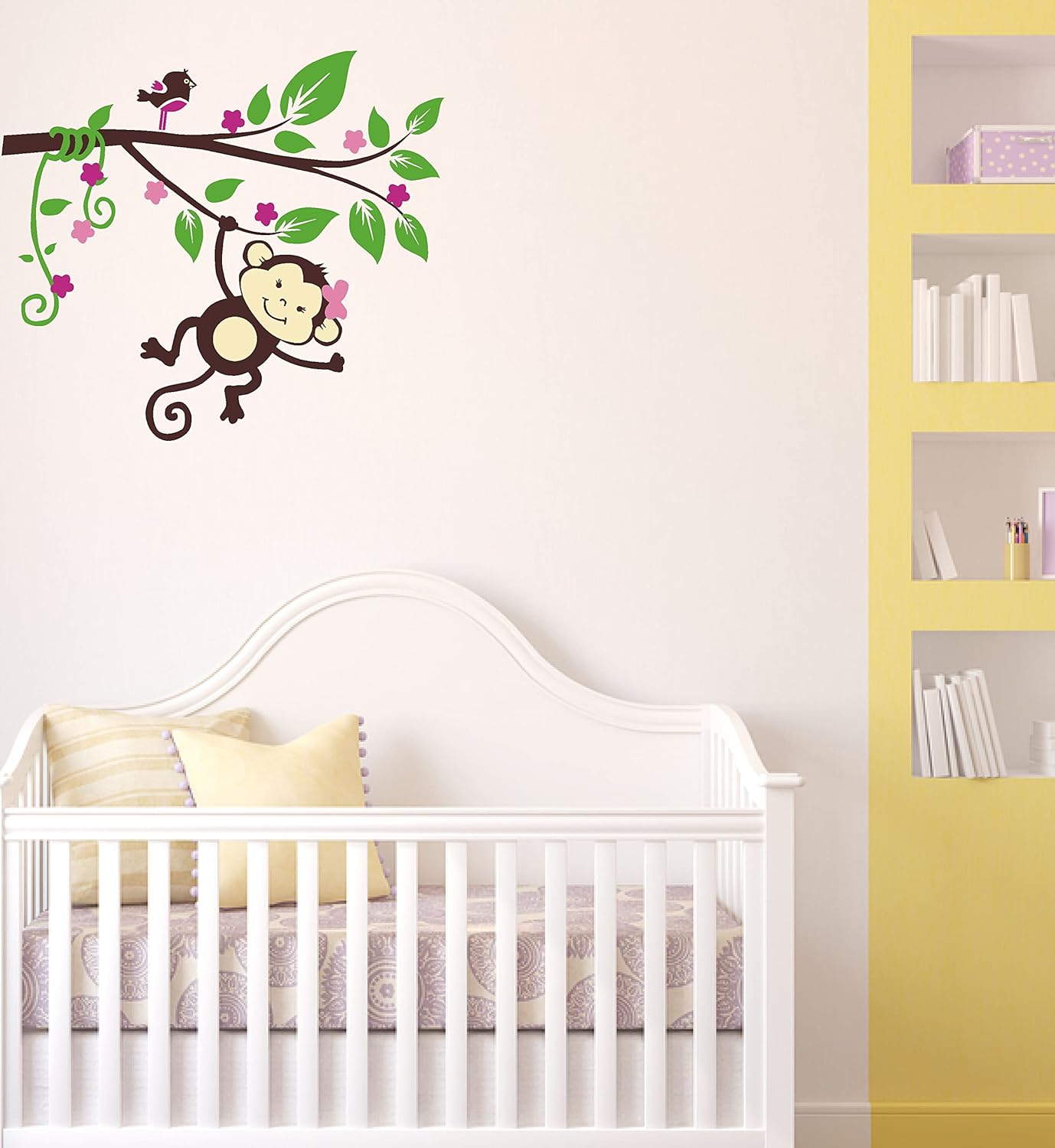 Playing Monkey on Tree Branch cm for Home Decorative PVC Vinyl Wall Stickersize (84X 72 Cm) ncs0040