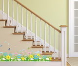 Amazon Brand - Solimo Wall Sticker for Living Room (Floral Fence with Butterflies, Ideal Size on Wall:size 50x70 xls7186