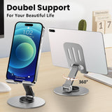 Universal Metal Cell Phone Stand, Adjustable Mobile Phone Holder for Desk, Table & Office