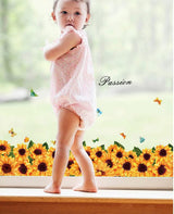 JAAMSO ROYALS Sun Flower wall stickers for living room flowers, floral wall stickers, flower sticker, nature wall stickers, garden stickers for walls of home, wall stickers flower design size (50CM X 70CM) sk7109