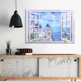 New AY9234C Aegean Sea fake wall sticker pvc windows landscape green removable wall stickers