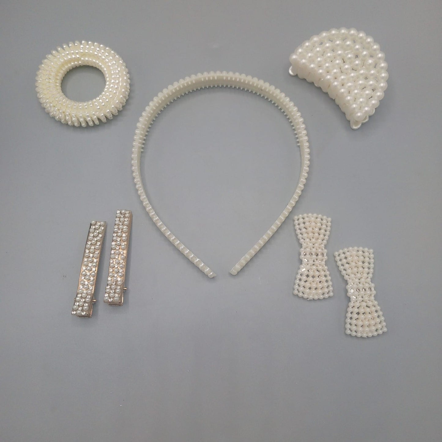 Pack of 5 - Pearl Hair Clip, Band, Cature, Poni