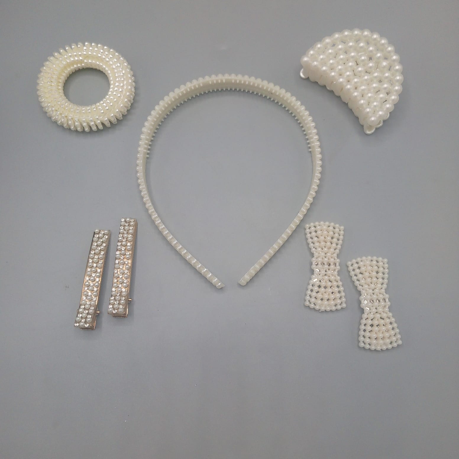Pack of 5 - Pearl Hair Clip, Band, Cature, Poni