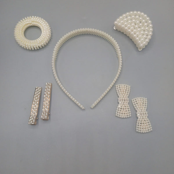 Pack of 5 - Pearl Hair Clip, Band, Cature, Poni