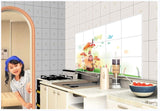 Kitchen Oil Proof Wall Sticker Heat Resistant Waterproof Self Adhesive Backsplash Cover for Kitchen Wall Protection
