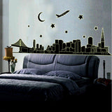 Night City Wall Stickers Removable Home Decor PVC Wall Decals Art Mural Child Boys Girls Kids Bedroom Kitchen Decoration Poster size 60x90 abq9601