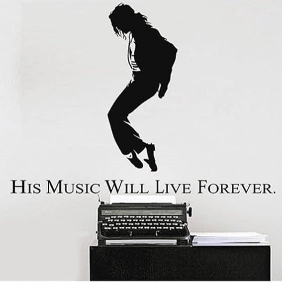 Michael Jackson Famous Silhouette with Quote Wall Decal Sticker size 60x90 jm8270