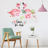 ChezMax Pink Flamingo and Quotes Wall Stickers DIY Removable Animals Wall Decals Decorative Wall Mural Wallpaper for Bedroom 19.7" X 27.6"
