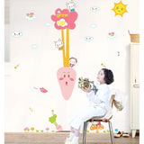 Super cute little white rabbit pulling carrots height stickerCreative wall stickers, stylish combination for children's room, size 60x90 am9037