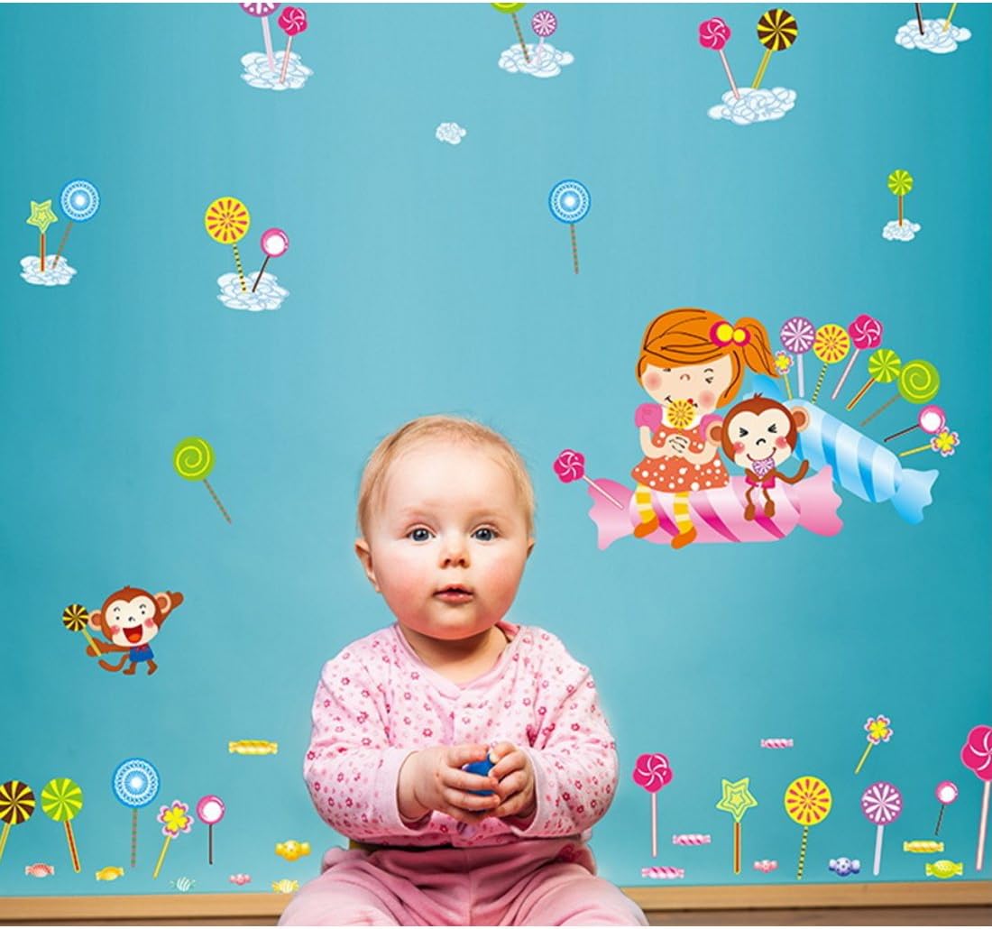 Urocze lizaki dziewczyna naklejki ścienne zdejmowane naklejki ścienne dekoracja domu PCW sztuka mural dziecko chłopcy dziewczynki dzieci sypialnia kuchnia dekoracja naklejki ścienne plakat size 30x35 nc5459c
