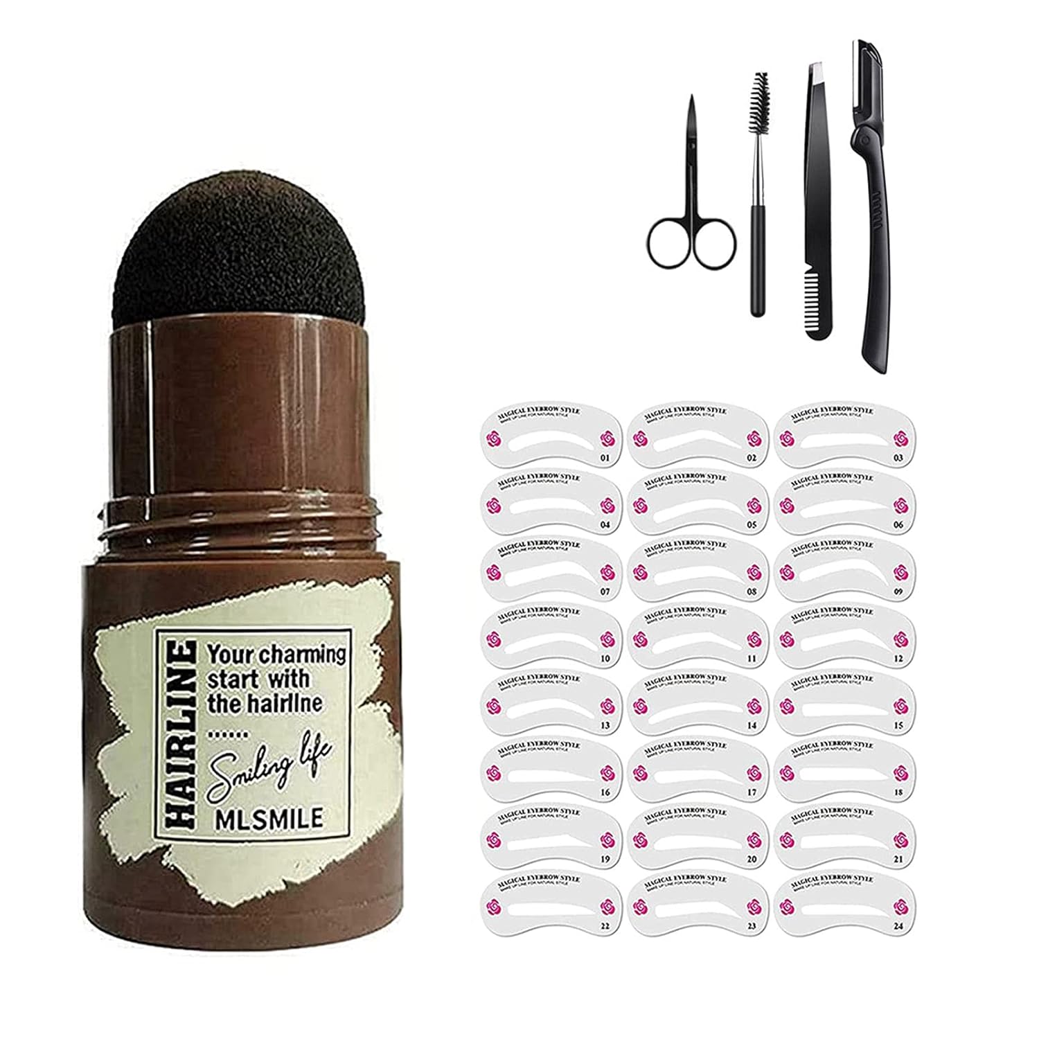 Eyebrows Stamp Stencil Kit Hair Line Color Perfect Arch Shadow Powder Palette Eyebrow Seal Eye Brow Enhancers