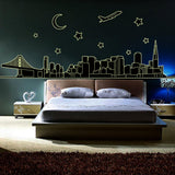 Night City Wall Stickers Removable Home Decor PVC Wall Decals Art Mural Child Boys Girls Kids Bedroom Kitchen Decoration Poster size 60x90 abq9601